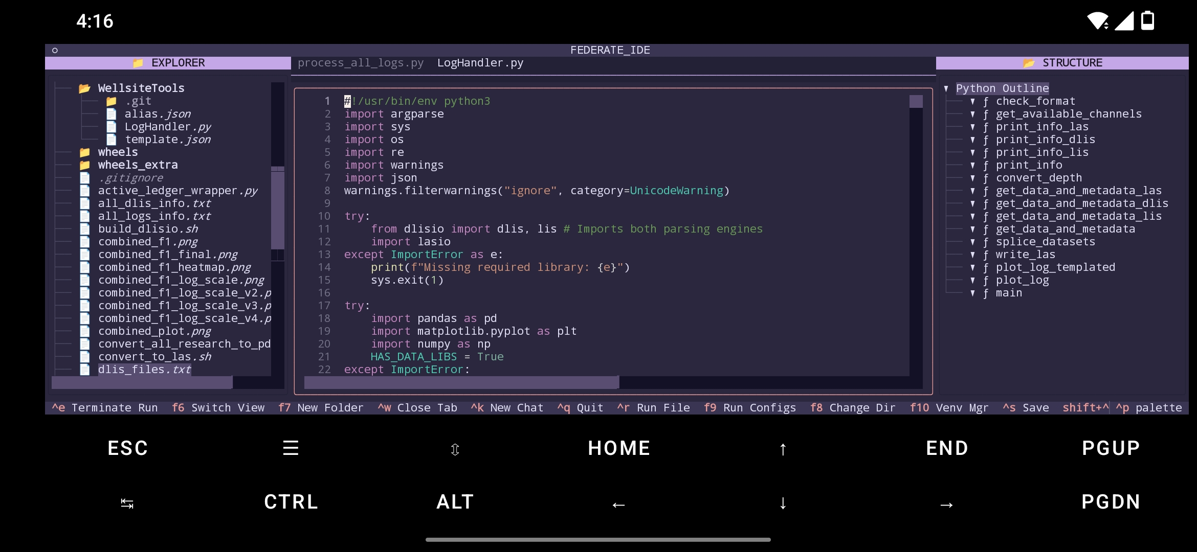 Built-in Terminal Code Workspace IDE View